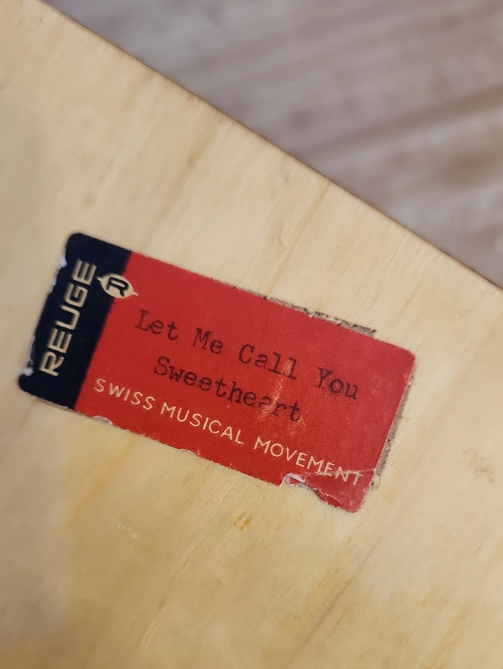 VTG REUGE Swiss Musical Movement Music Box “Let Me Call You Sweetheart “